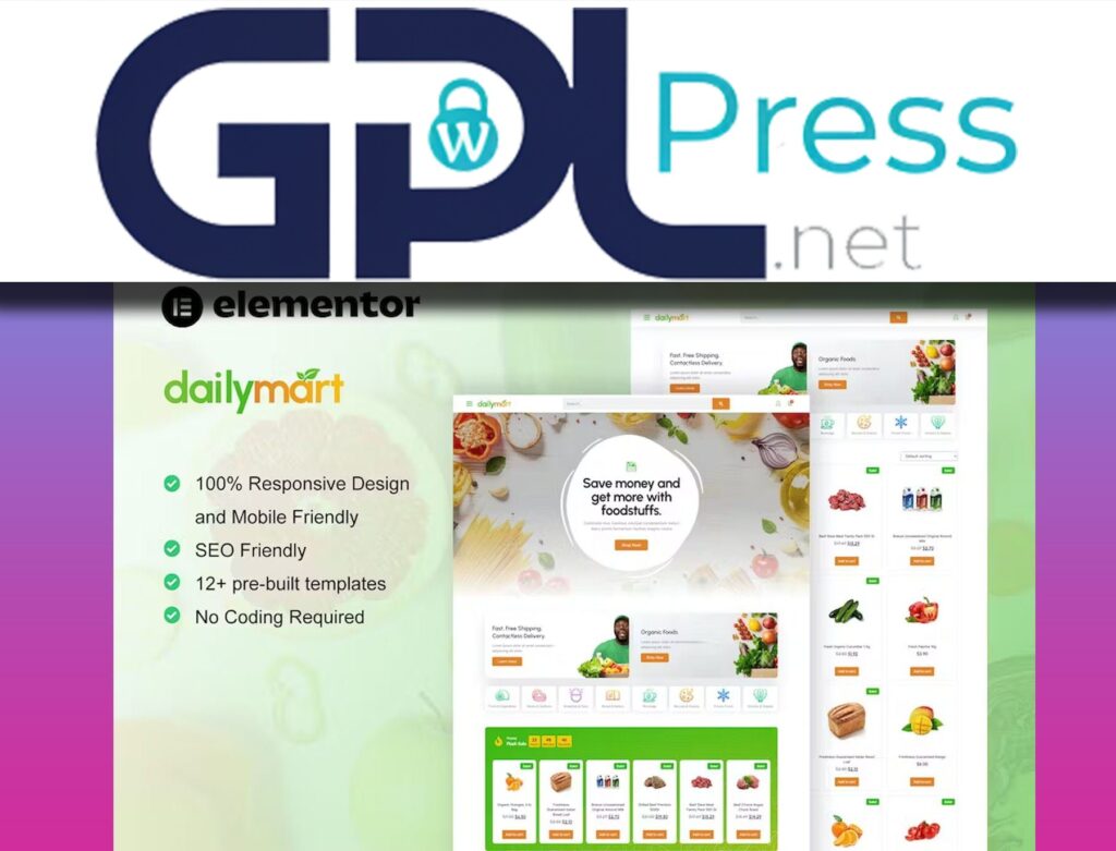 DailyMart – Grocery Store Elementor Template Kit - E-Commerce Ready