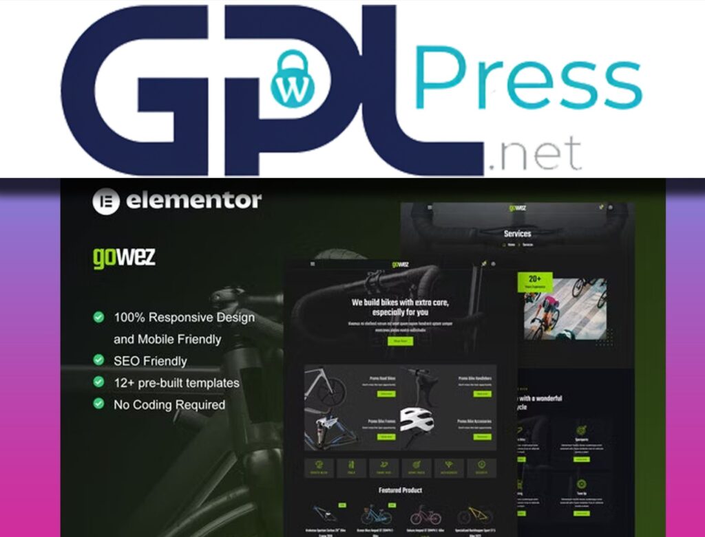 Gowez – WooCommerce Bike Shop and Bike Service Elementor Template Kit