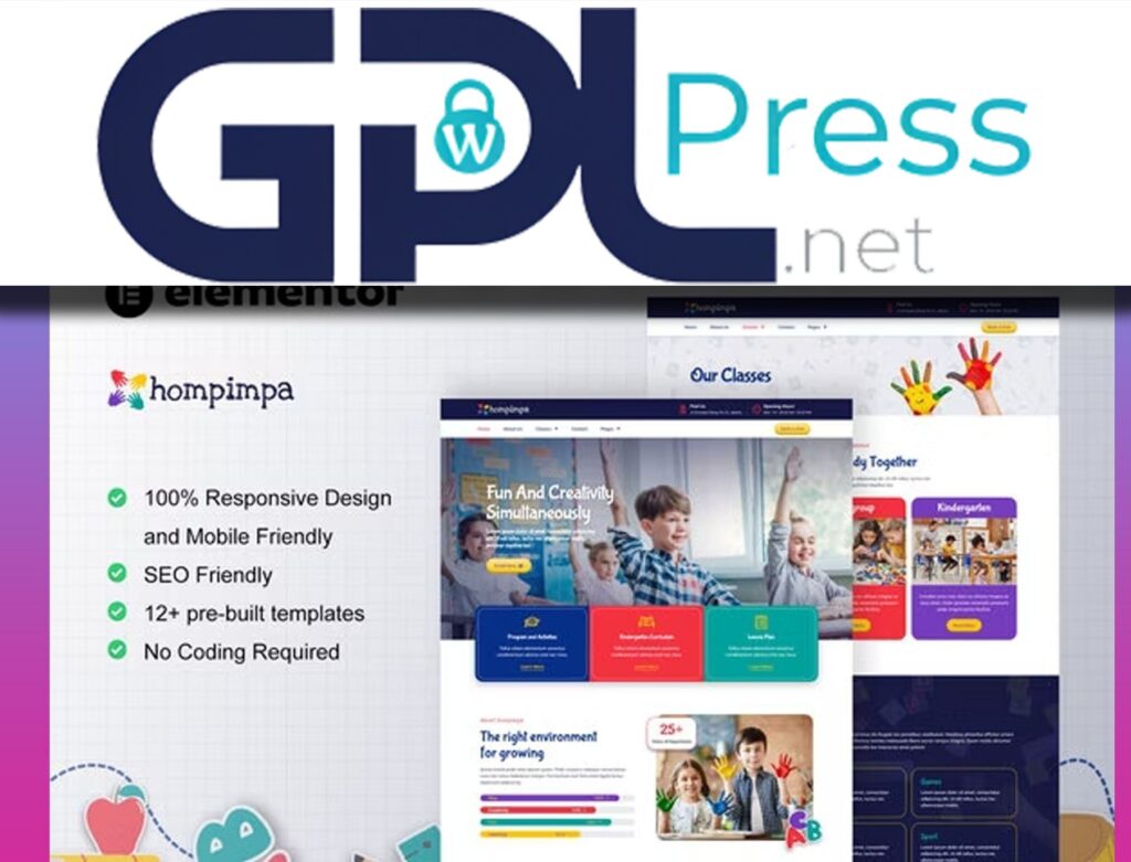 Hompimpa - Kindergarten and Child Care Elementor Template Kit