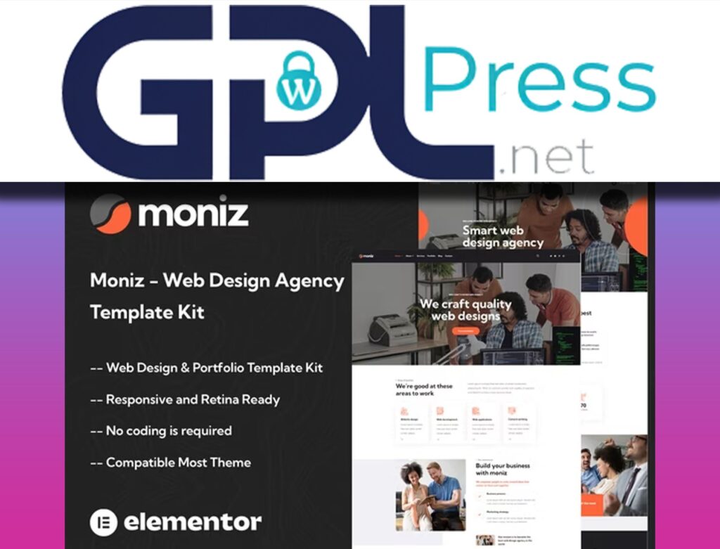 Moniz Web Design Agency Elementor Template Kit - Professional Build