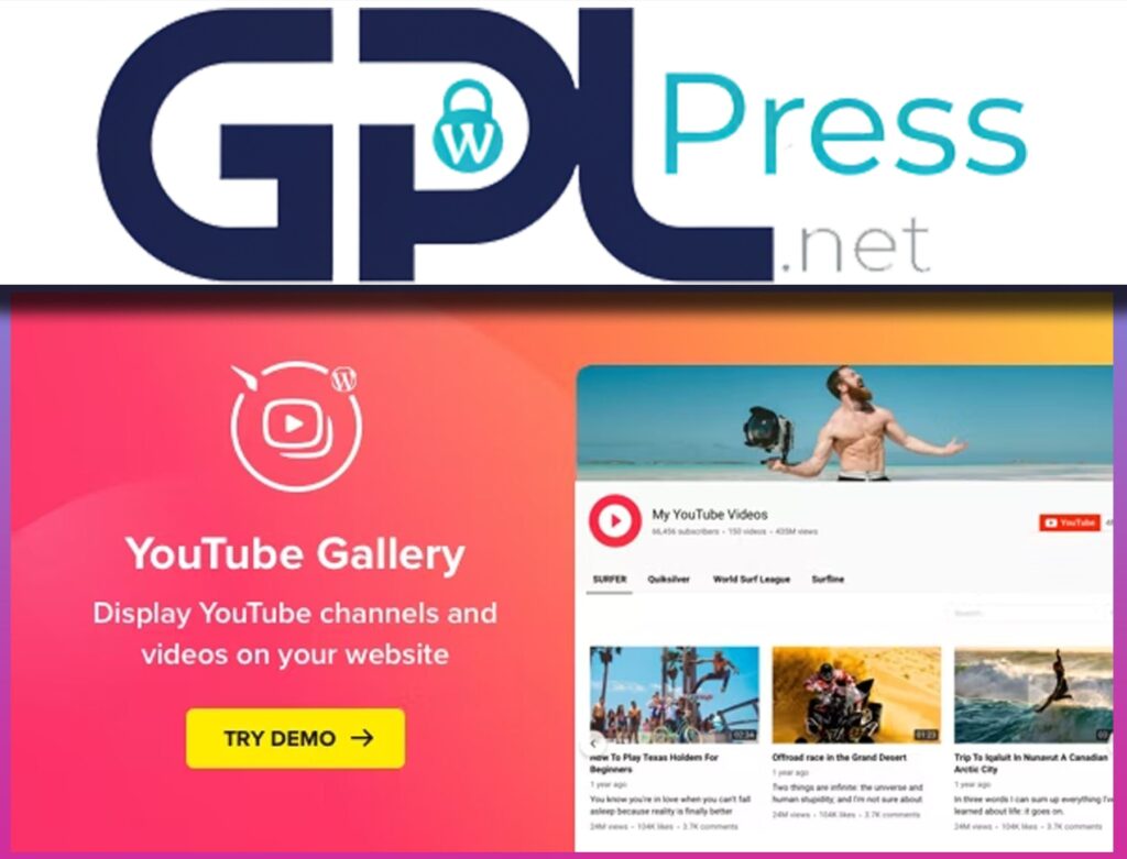 YouTube Plugin – WordPress Gallery for YouTube - Pro Video Display