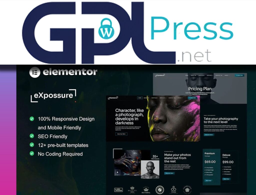 Expossure – Photography and Portfolio Elementor Template Kit - Pro Kit