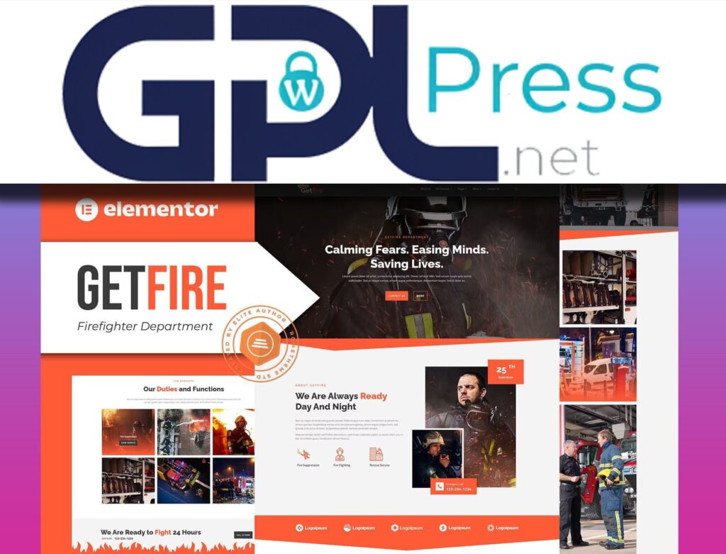 Getfire Firefighter Department Elementor Template Kit - Pro Layouts